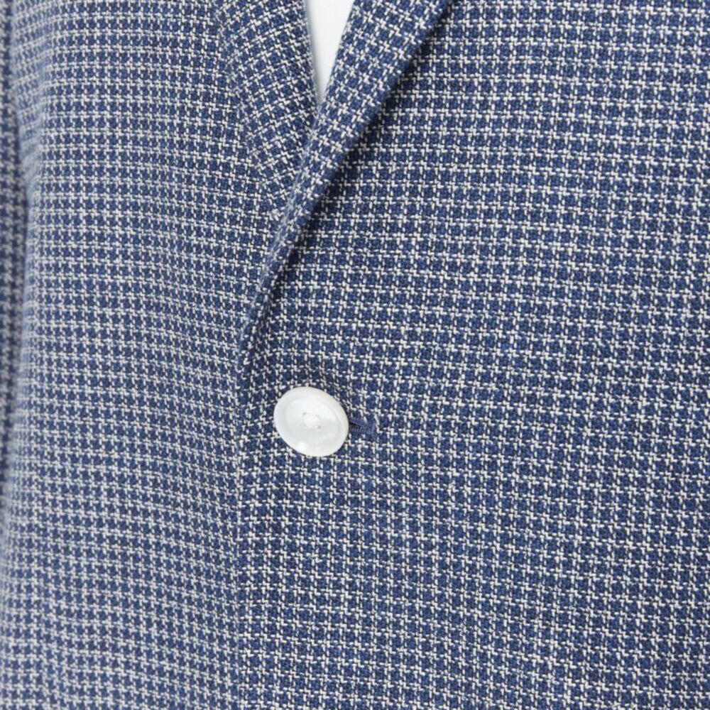 Tomorrowland blue white wool blend double button blazer jacket - Picture 8 of 9